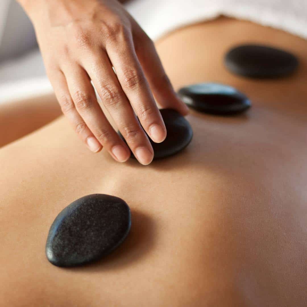 spa massage with stones